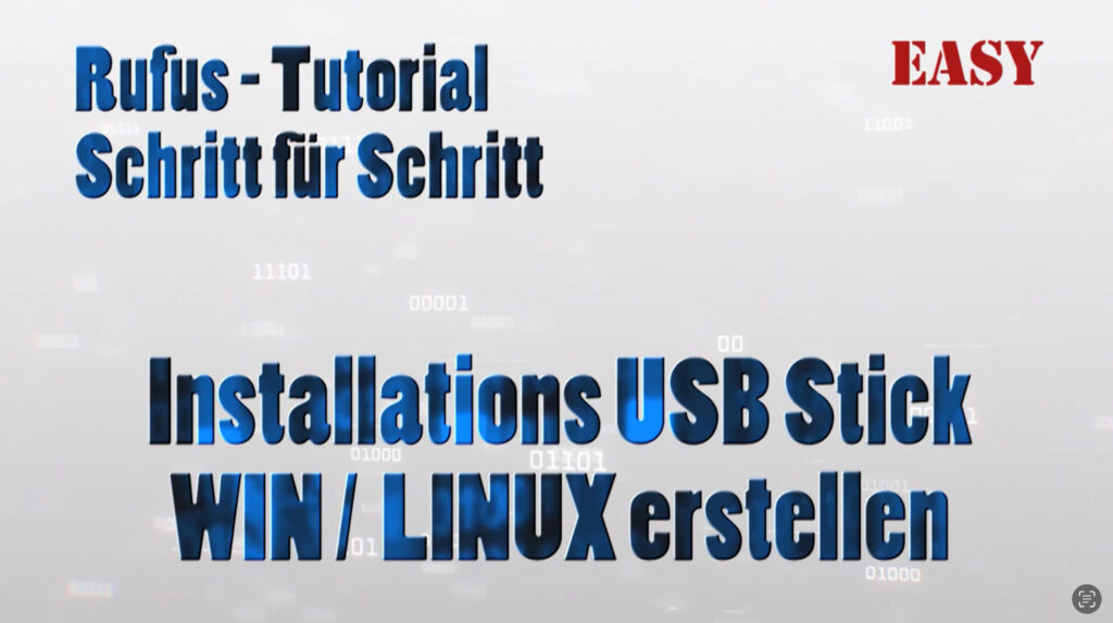 Create installation USB stick (WINDOWS, Linux etc.)