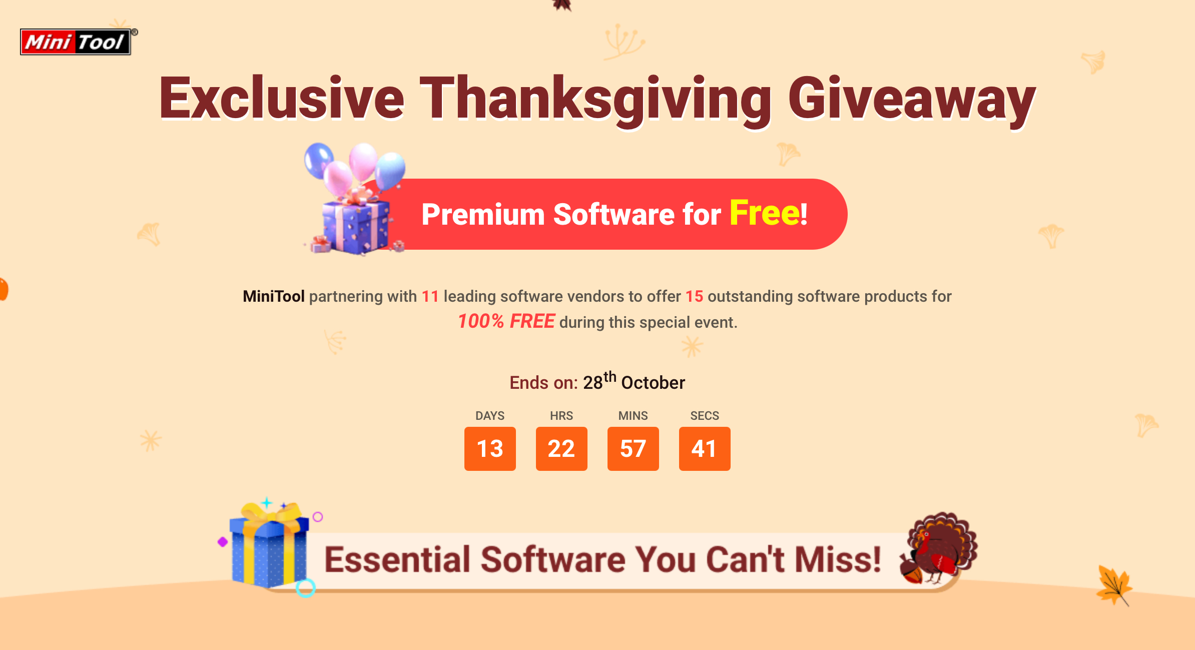 Mehr über den Artikel erfahren Exklusives Thanksgiving Geschenk Premium Software